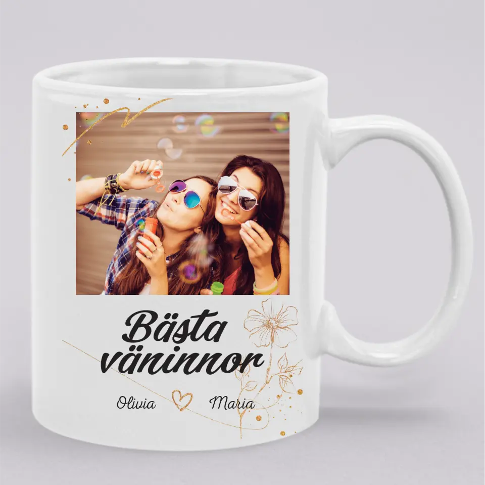 Bästa vänner - Mugg med eget foto